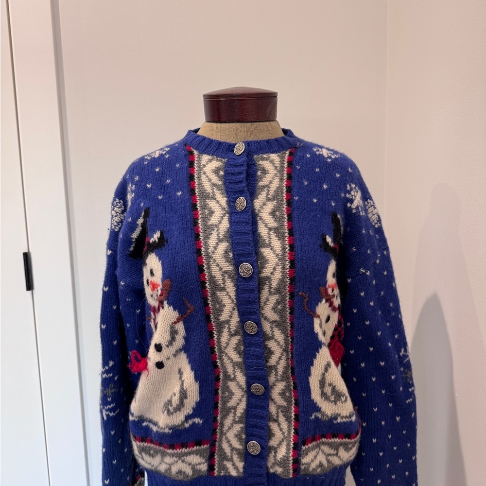 Woolrich Festive Blue Snowman Sweater